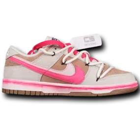 Nike dunk low double swoosh pink white