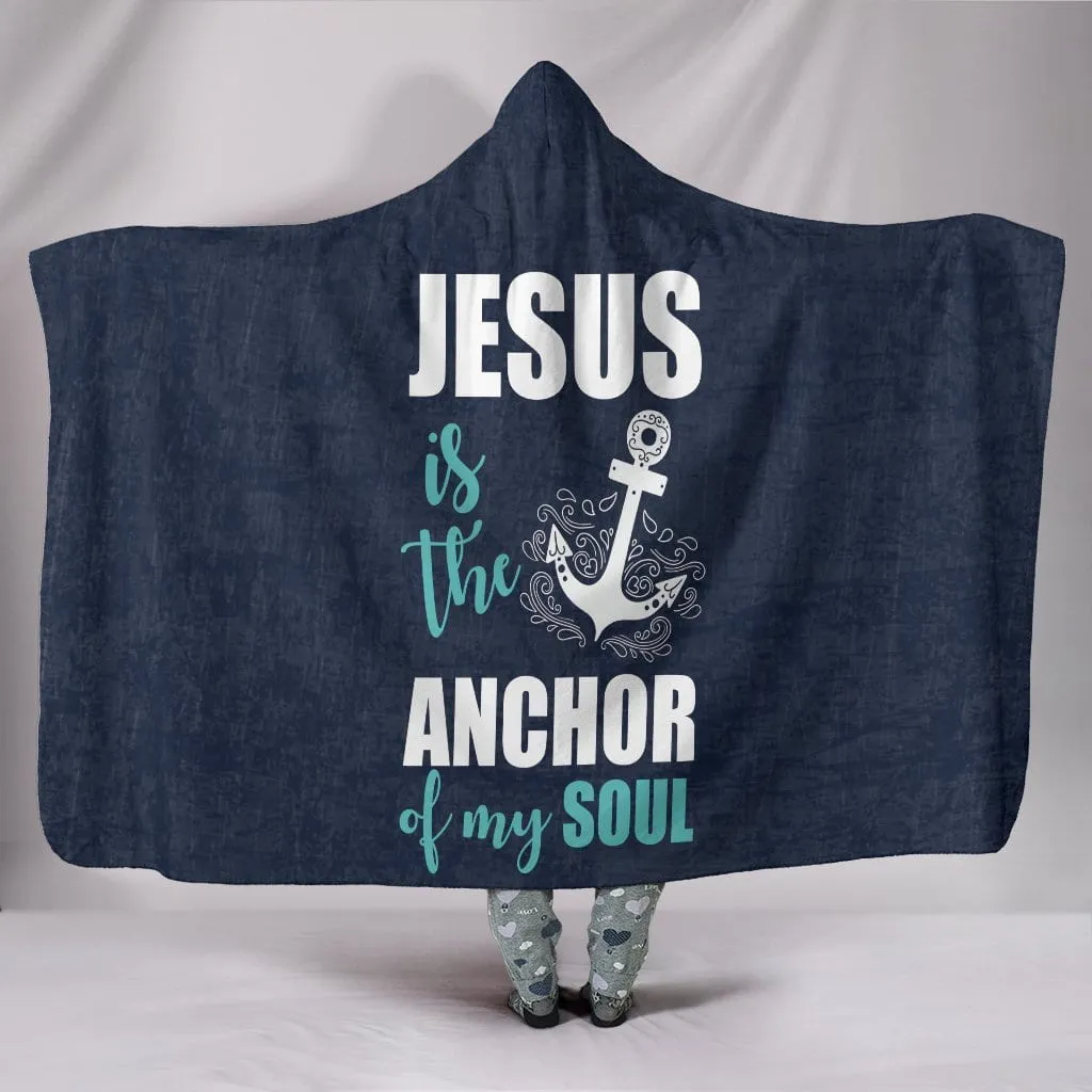 NP Jesus Is The Anchor Hooded Blanket