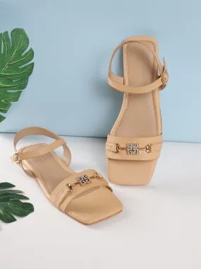 Nude PU Flats Sandals (TC-ST-005-NUD)