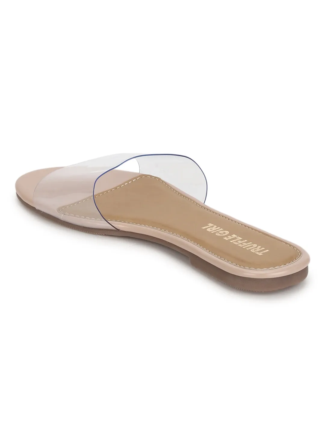 Nude PU Perspex Clear Flats