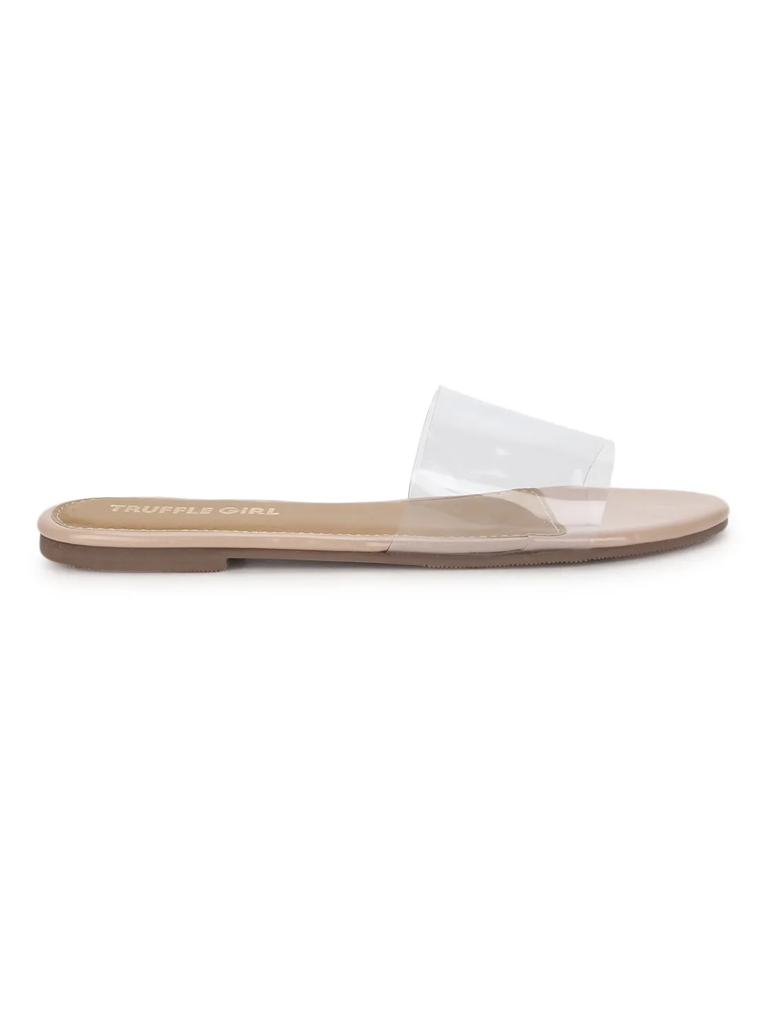 Nude PU Perspex Clear Flats