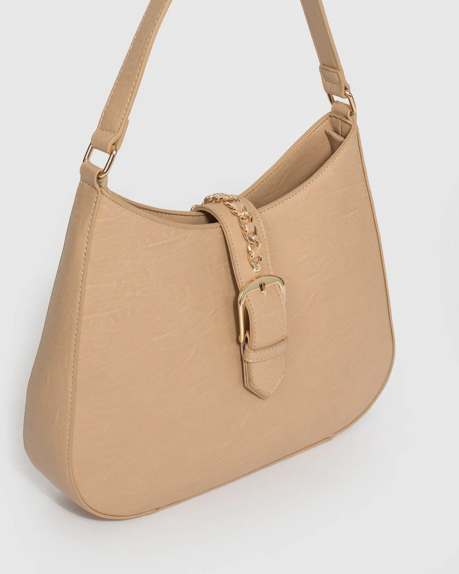 Nude Ulima Buckle Shoulder Bag