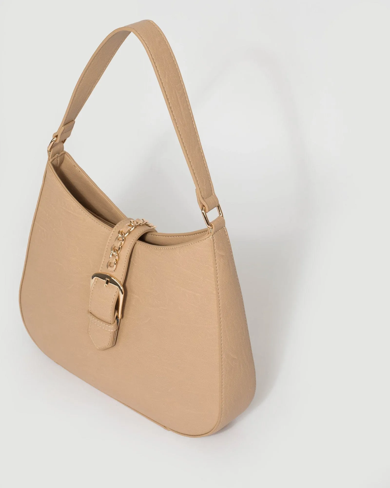 Nude Ulima Buckle Shoulder Bag