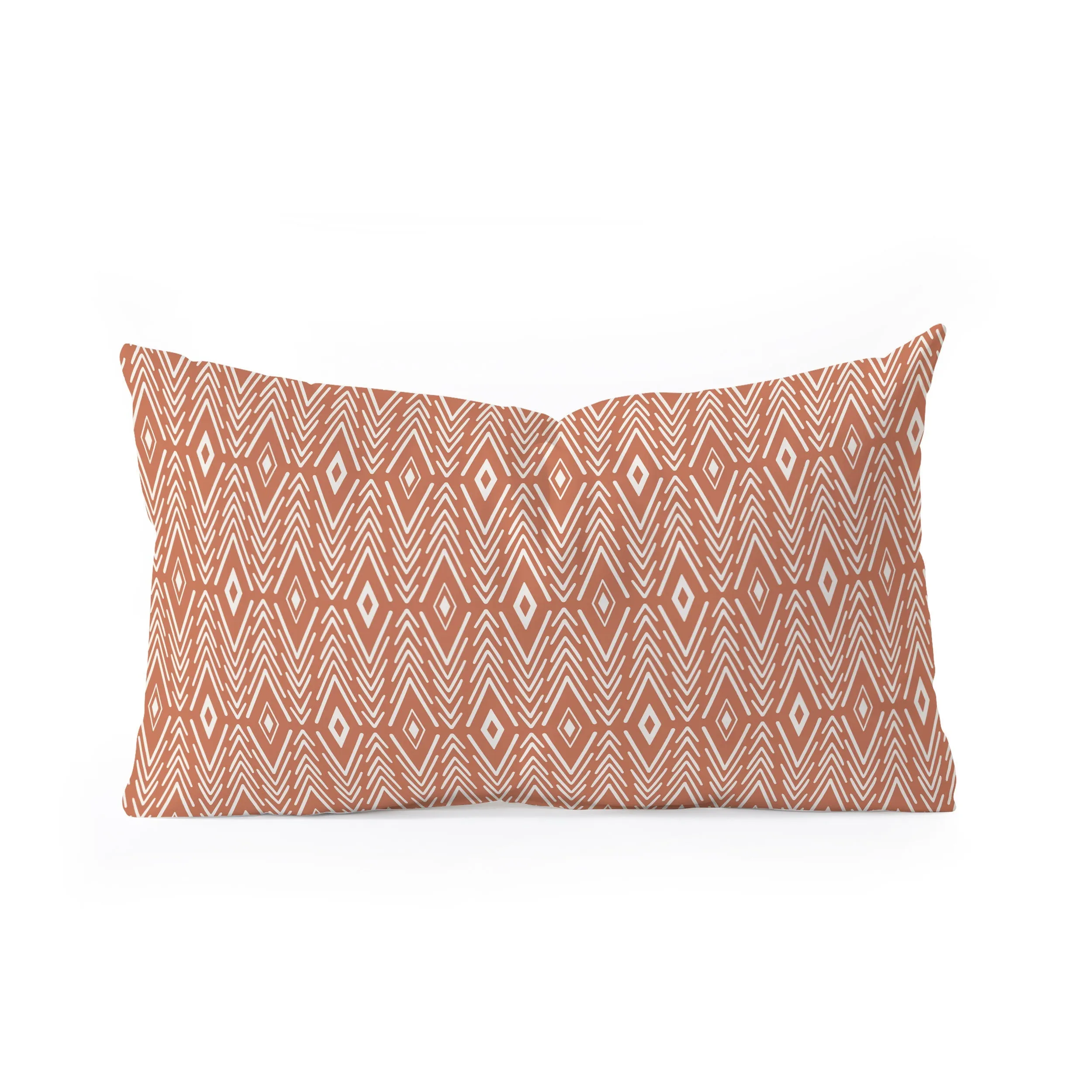 Ole Boho Diamonds Clay Oblong Throw Pillow (DS)