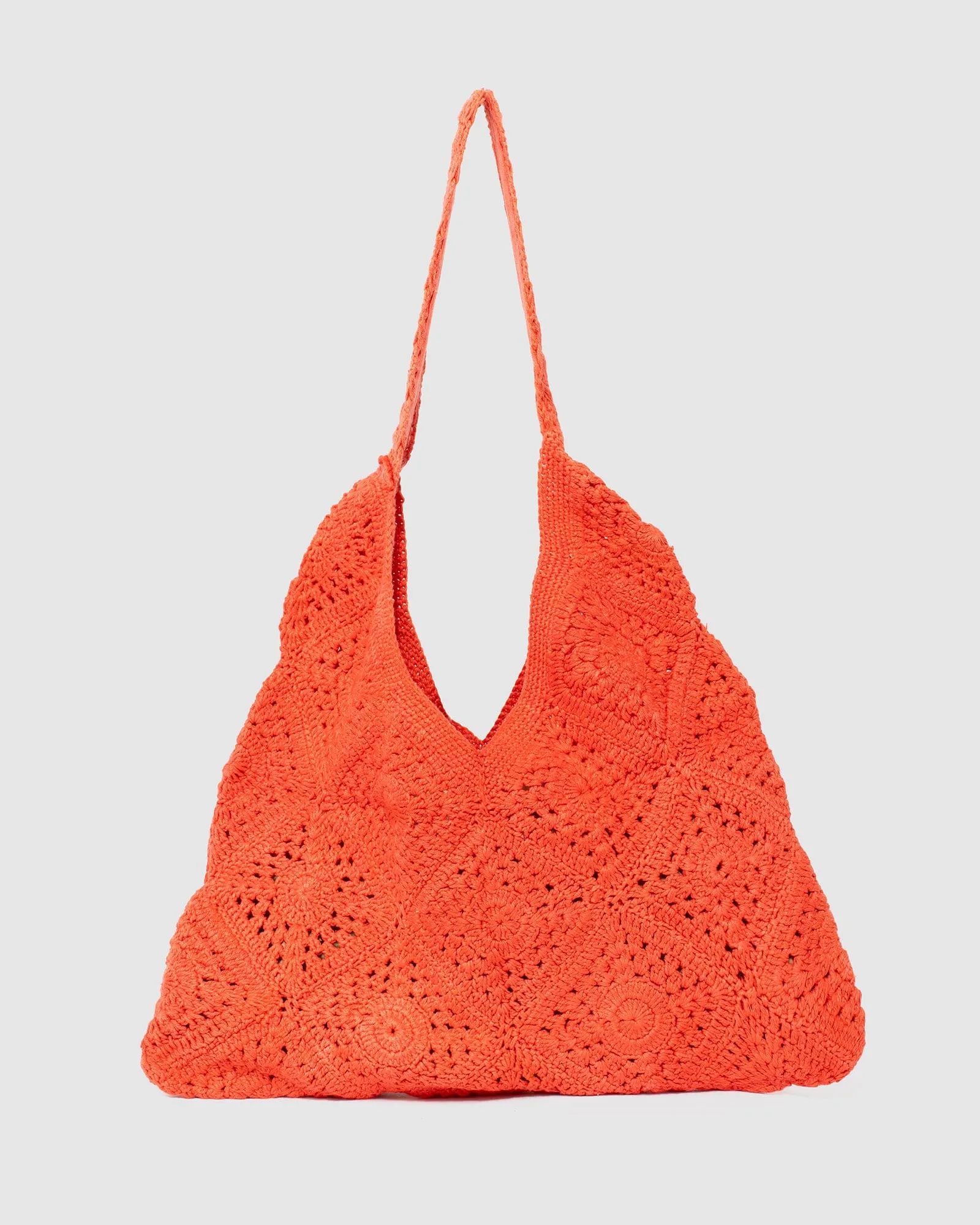 Orange Keira Crochet Shoulder Bag