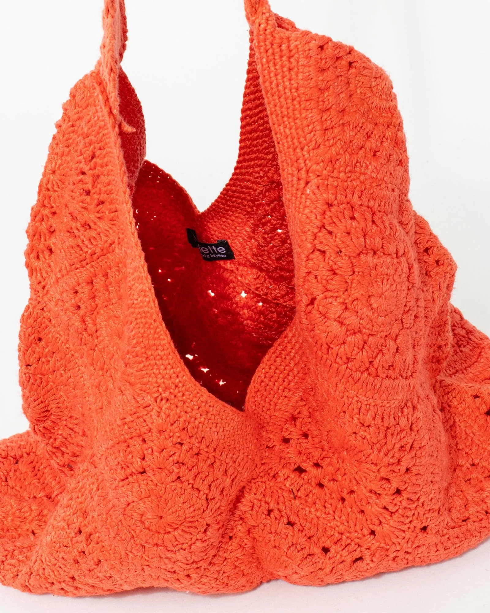 Orange Keira Crochet Shoulder Bag