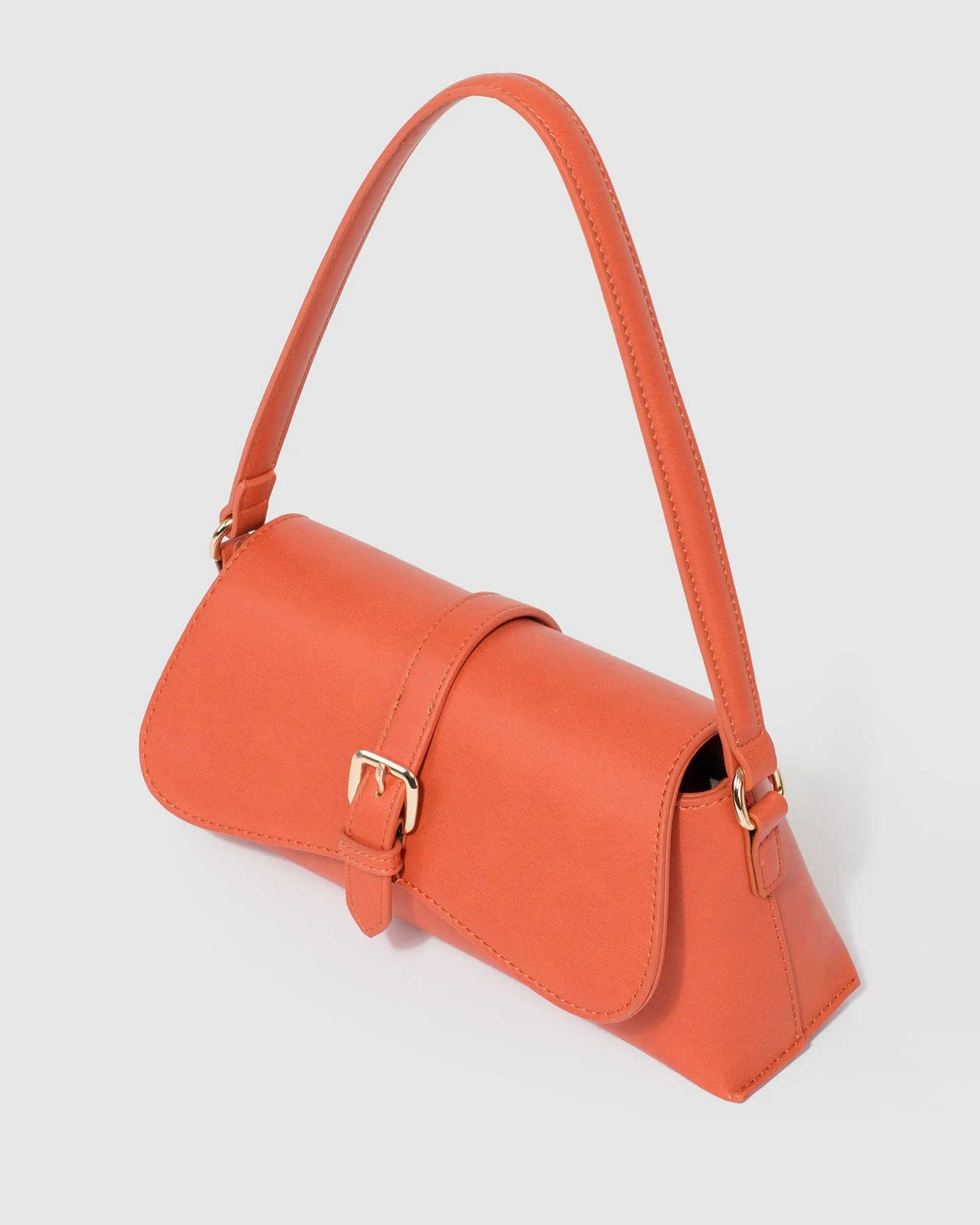 Orange Sasha Buckle Shoulder Bag