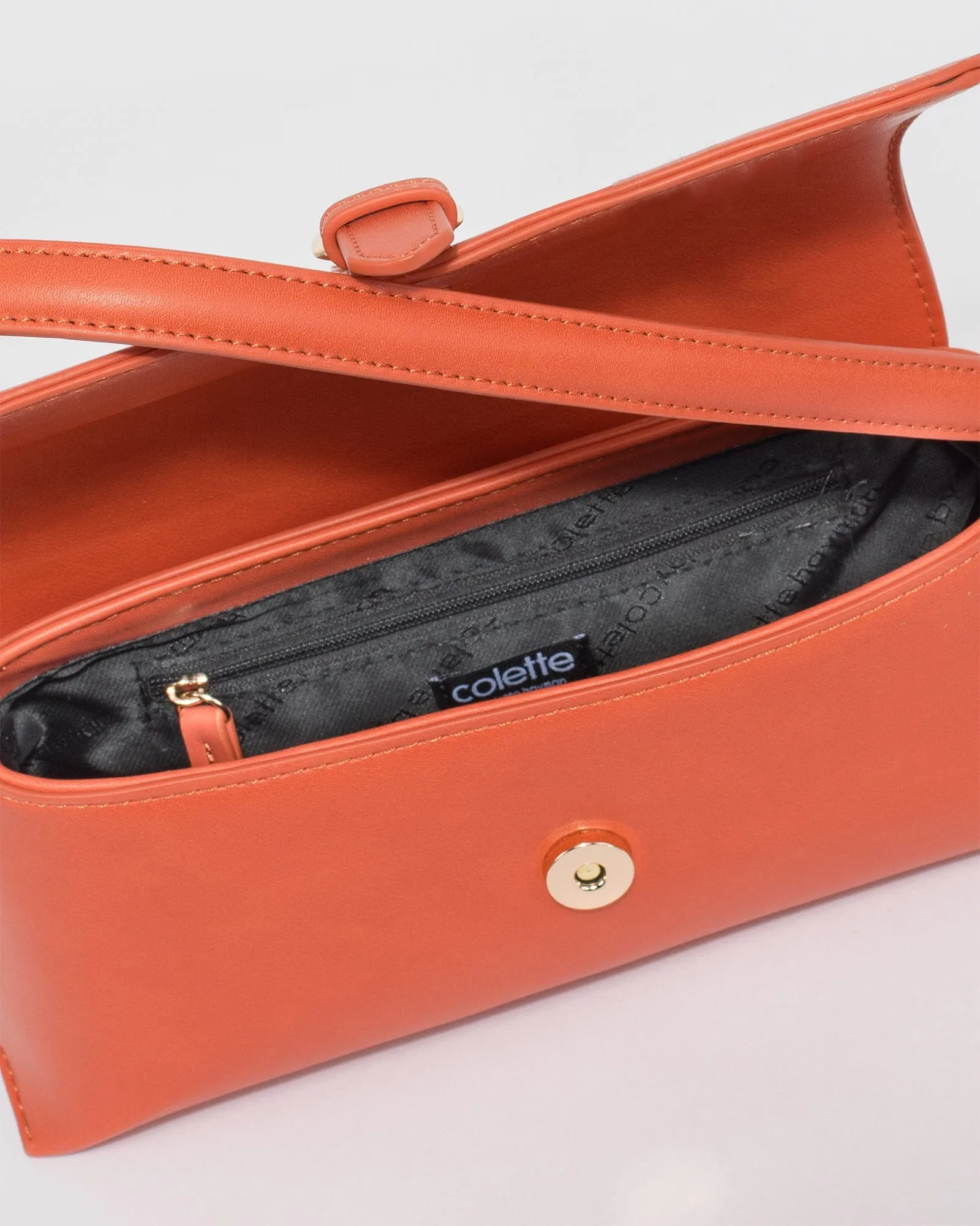 Orange Sasha Buckle Shoulder Bag