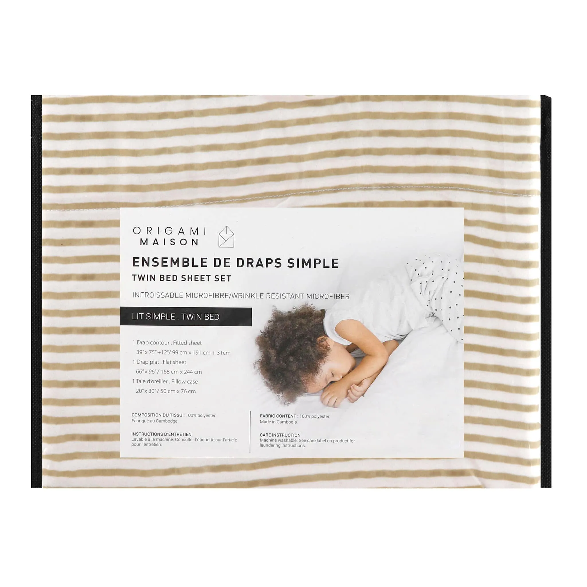 Origami Maison Twin Sheet Set - Striped  - Clement