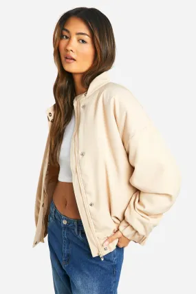 Oversized Collar Detail Bomber Jacket