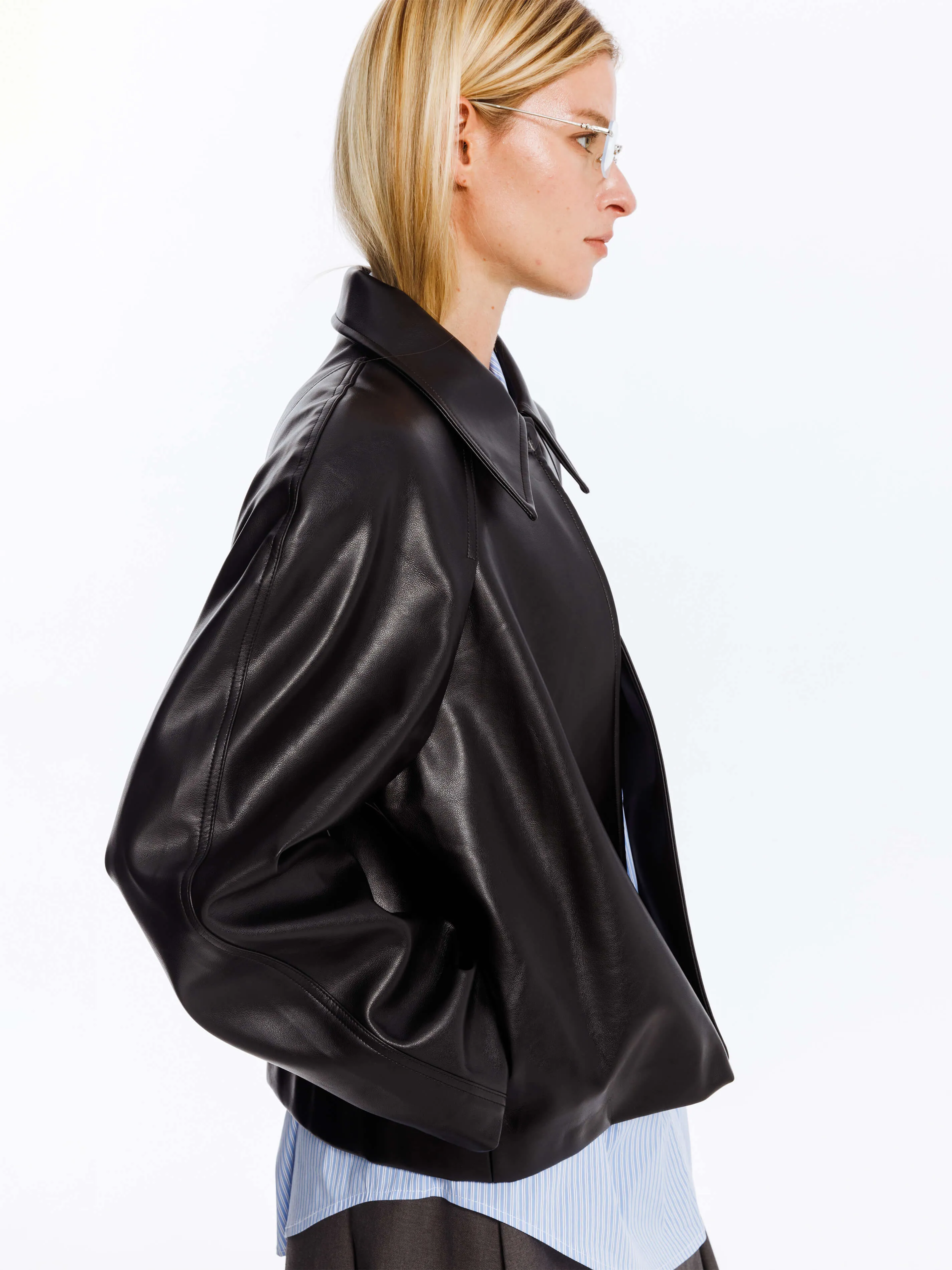 Oversized Faux Leather Jacket