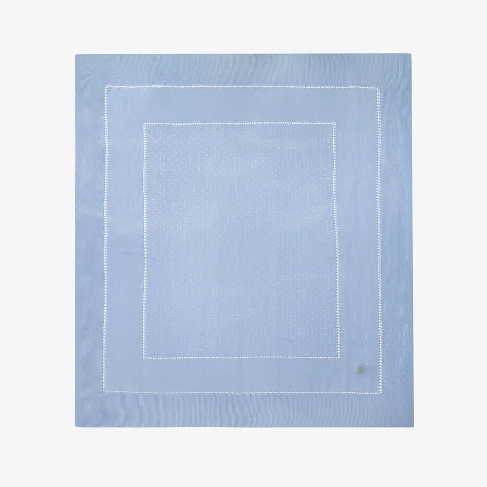 Pale Blue Knitted Blanket (108cm)