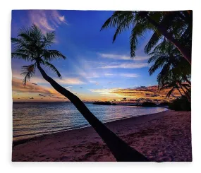 Palm Trees Beach Sunset - Blanket