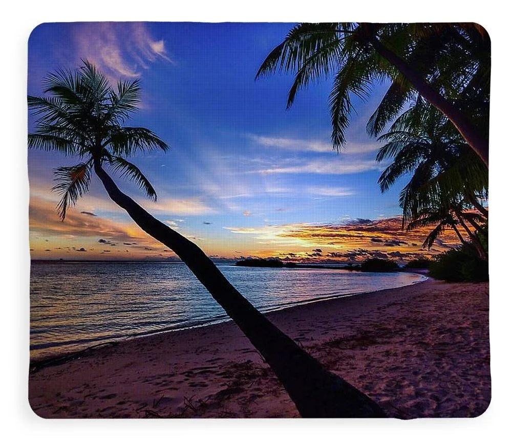 Palm Trees Beach Sunset - Blanket