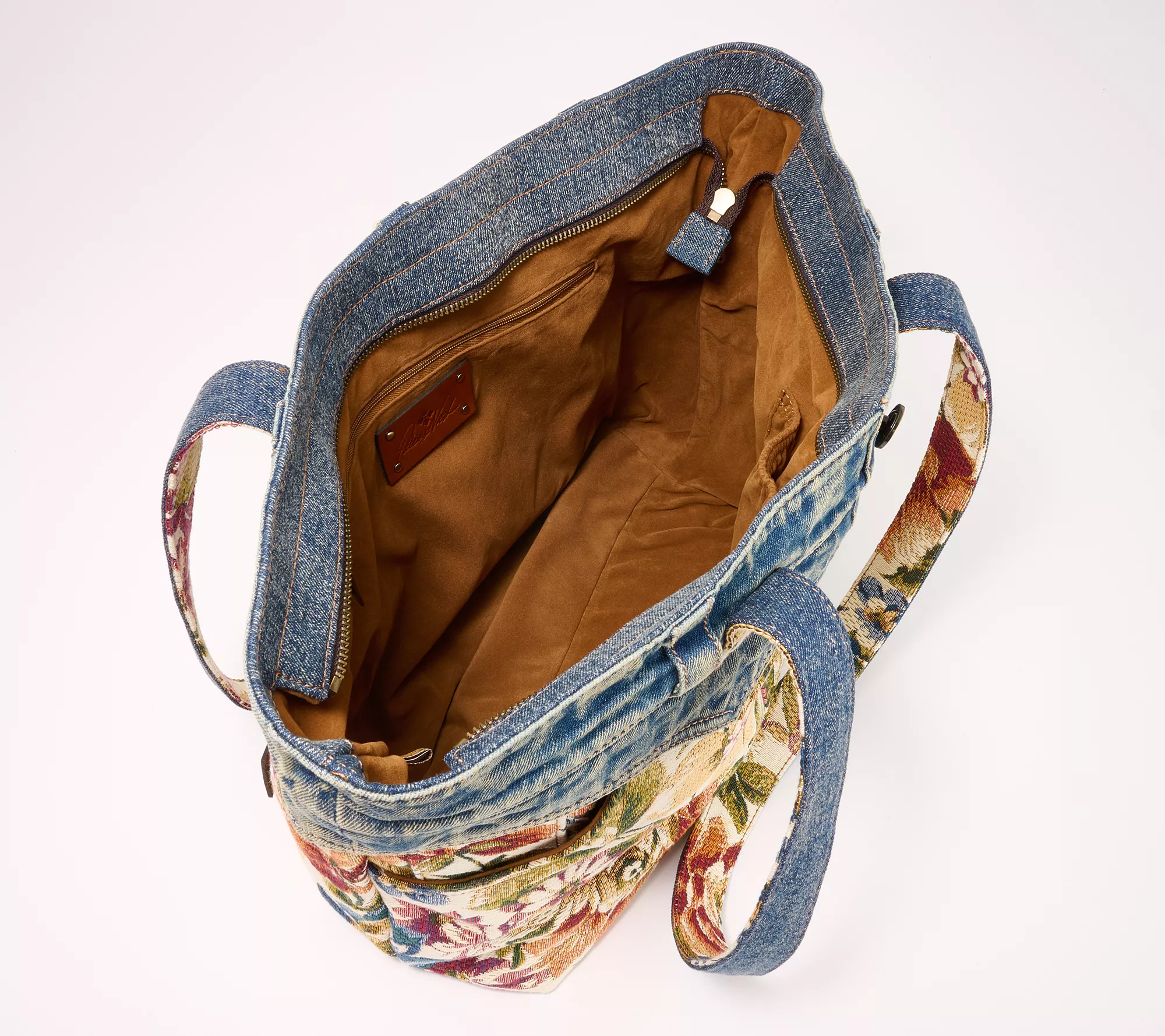 Patricia Nash Denim & Floral Tapestry Ambrose Tote