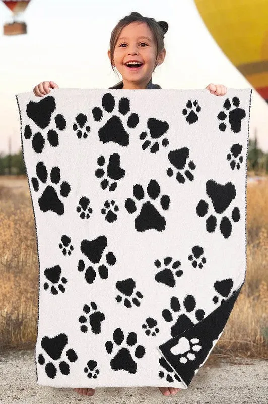 Paw Patterned Reversible Kids Blanket