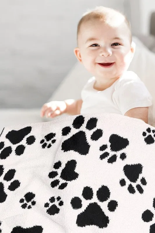 Paw Patterned Reversible Kids Blanket