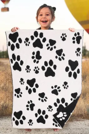 Paw Patterned Reversible Kids Blanket