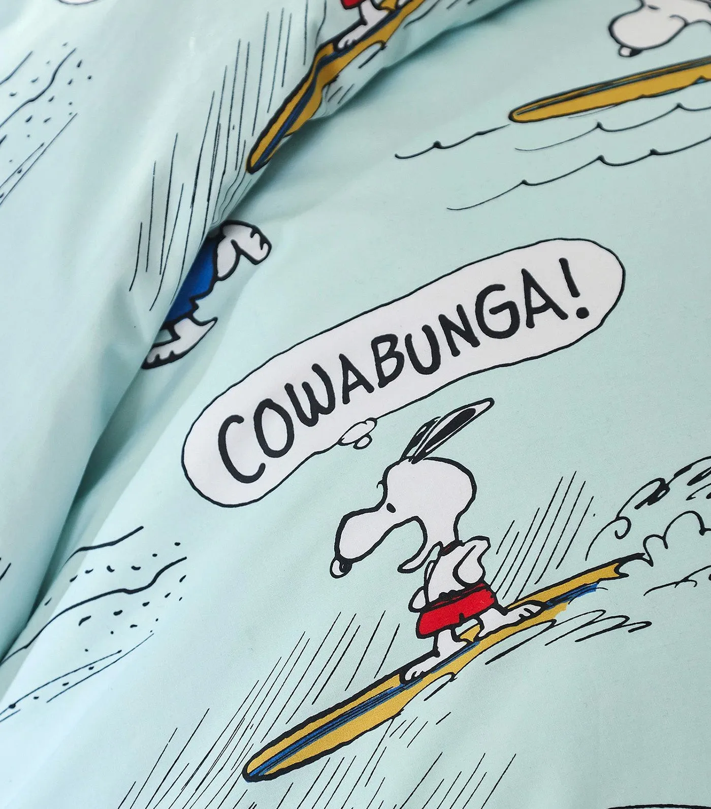 Peanuts Snoopy Surf Organic Duvet Cover and Shams