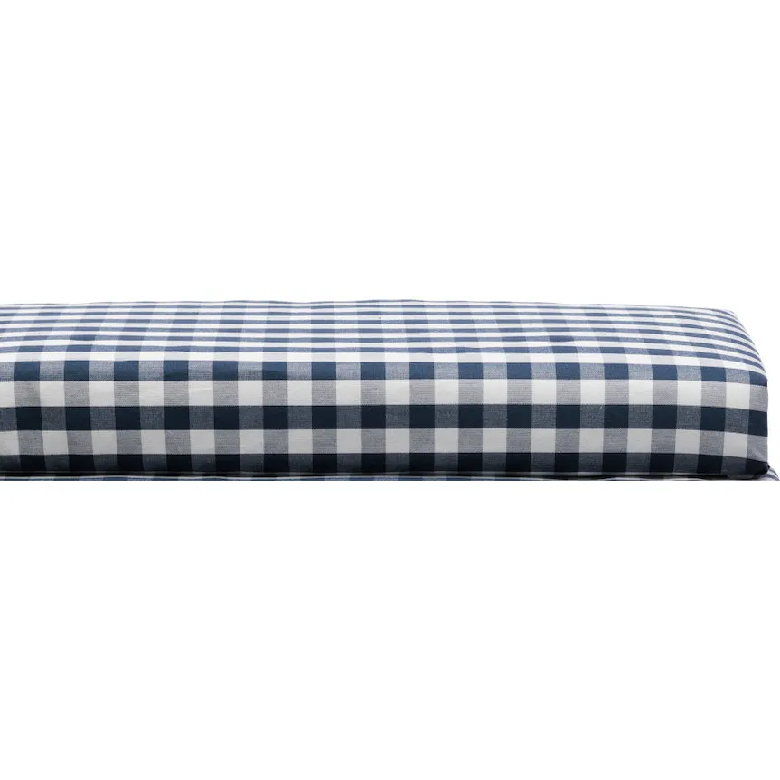 Petite Plume Crib Sheet, Navy Gingham