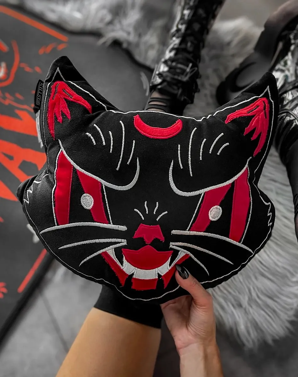 pillow KILLSTAR - Purr Evil Filled Shape - Red - KSRA009329  -  Metal-shop