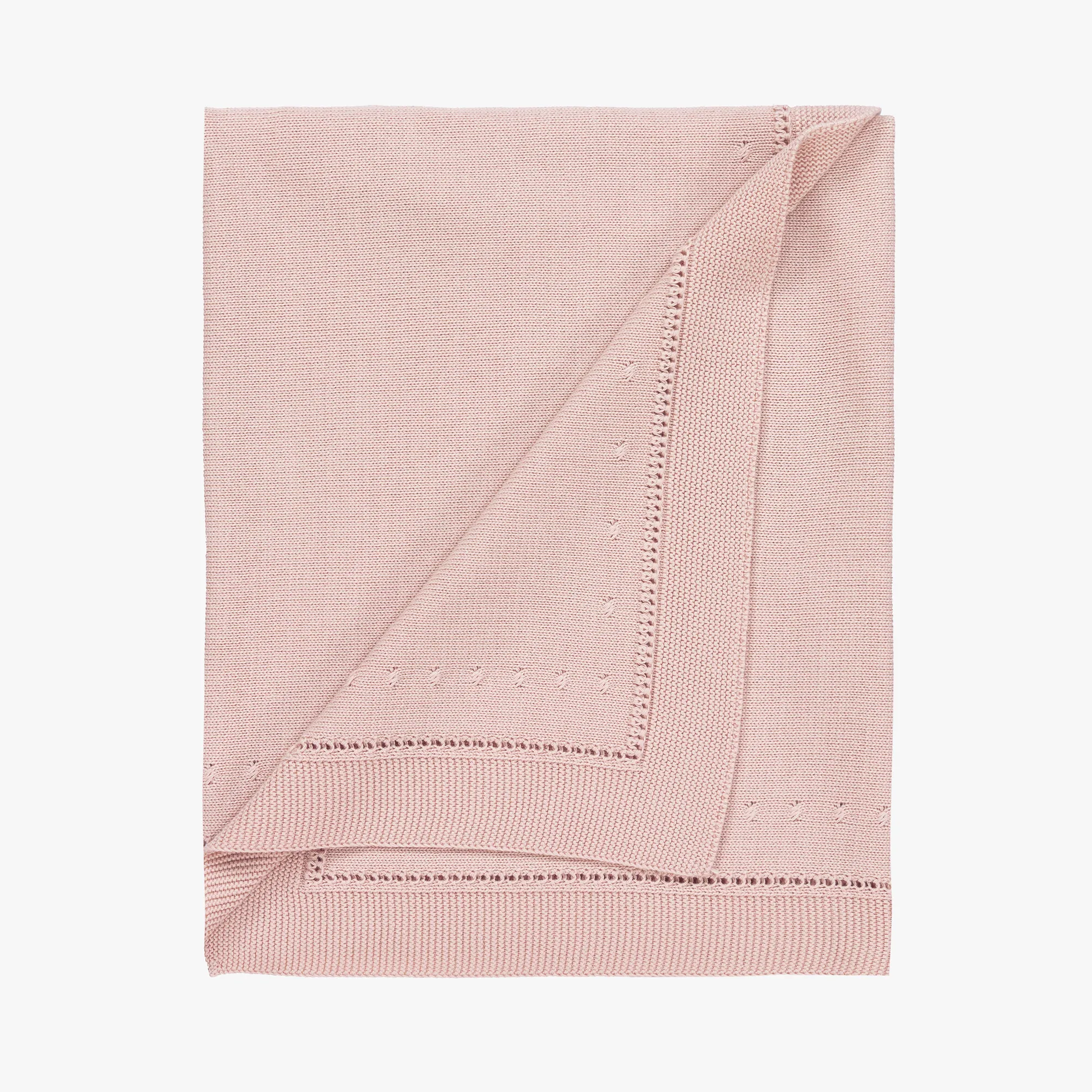 Pink Cotton Knit Bunny Blanket (82cm)