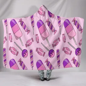 Pink Ice Lollies Hooded Blanket