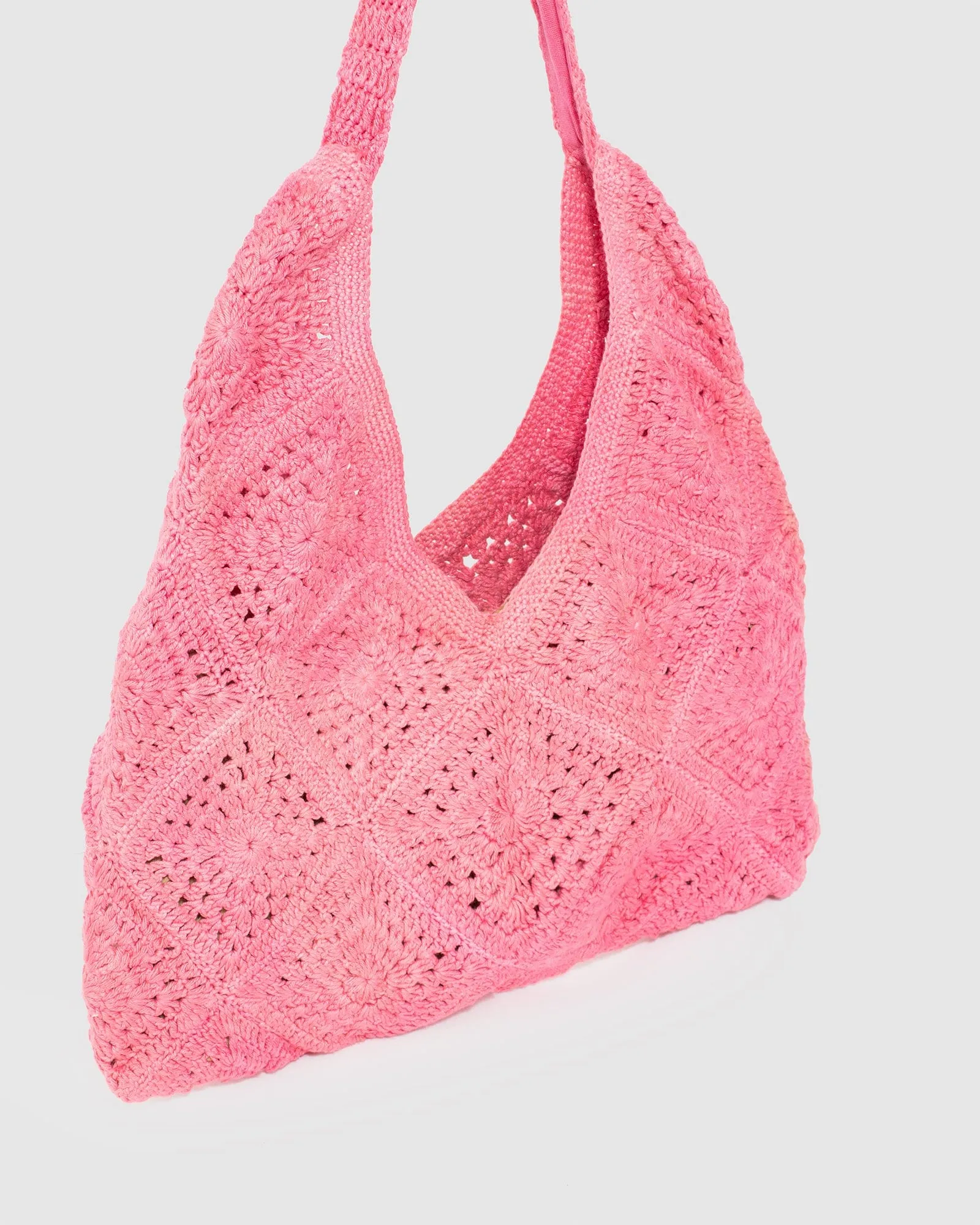 Pink Keira Crochet Shoulder Bag