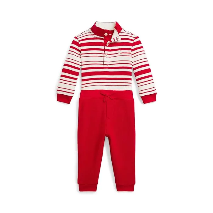 Polo Ralph Lauren Kids Striped Cotton Pullover & Pant Set (Infant)