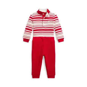 Polo Ralph Lauren Kids Striped Cotton Pullover & Pant Set (Infant)