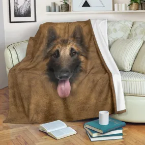 Premium Blanket Tervuren Dog Face Hair Blanket