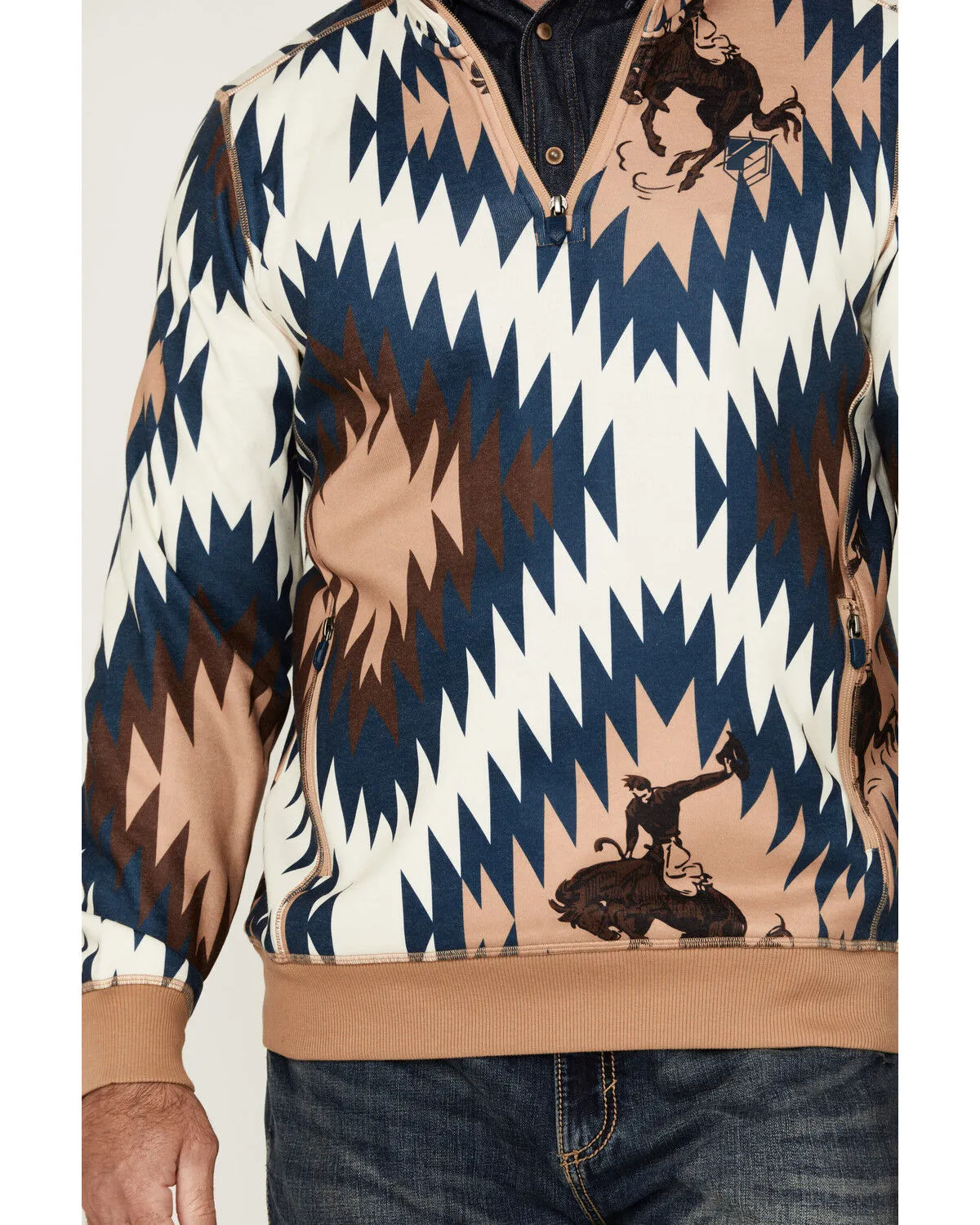 Product Name:  RANK 45® Men's Southwestern Print 1/4 Zip-Up Pullover