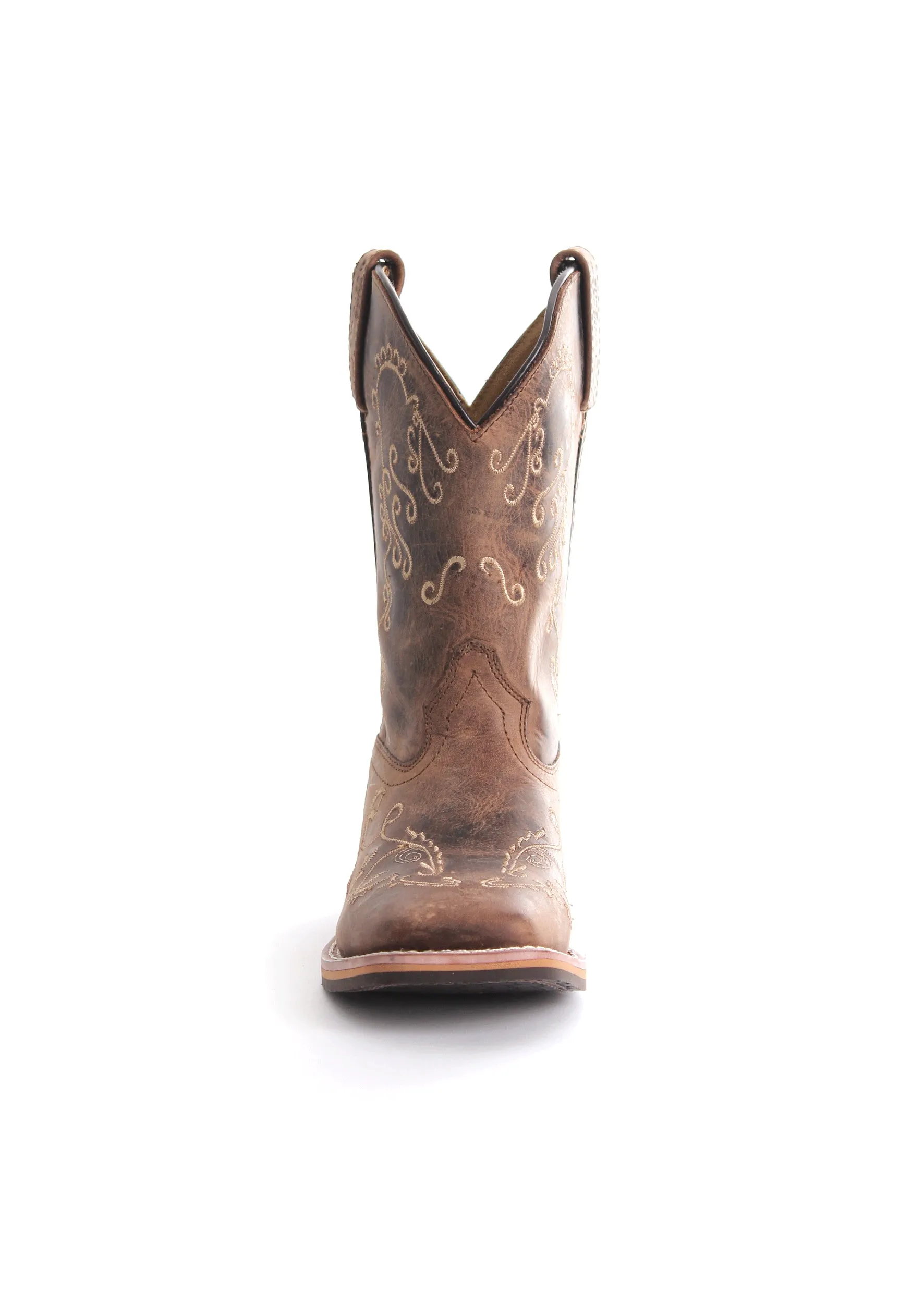 Pure Western Childrens Boot - Grace - Oil Distress Brown - PCP78049C - ON SALE