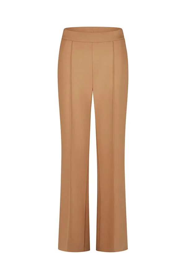 Rabe & LecomteBROWN FLARE ELASTIC WAIST TROUSERS