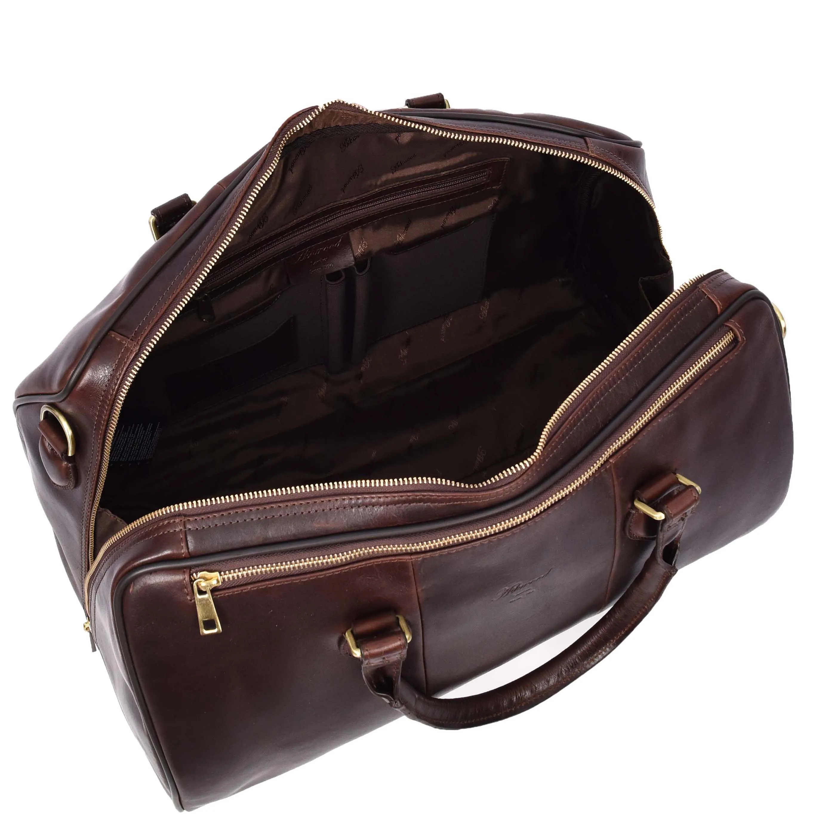 Real Leather Holdall Weekend Carry-on Cabin Size Travel Duffle Bag Cornwall Brown