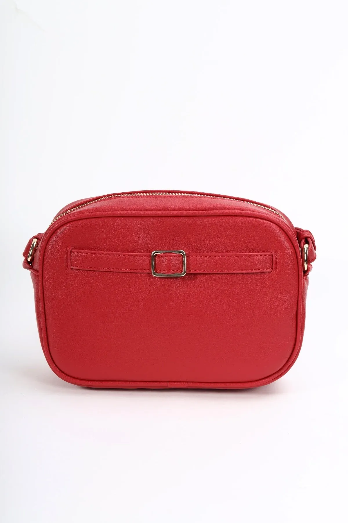 Red Crossbody With Buckle Detail