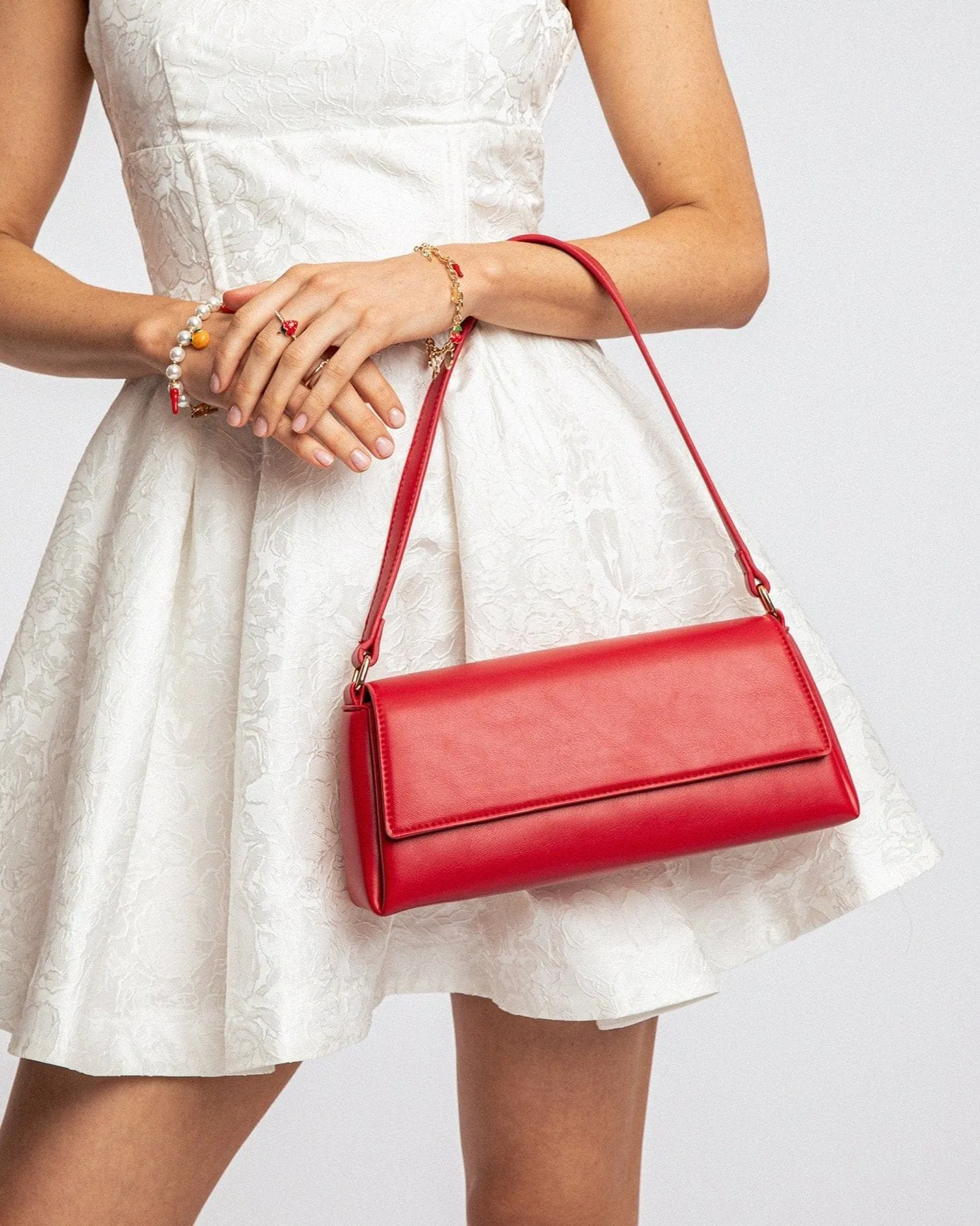 Red Keely Flap Shoulder Bag