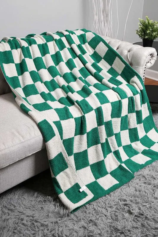 Reversible Checkerboard Patterned Throw Blanket