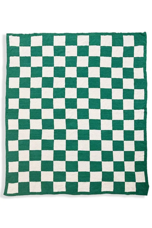 Reversible Checkerboard Patterned Throw Blanket