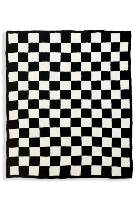 Reversible Checkerboard Patterned Throw Blanket