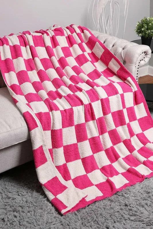 Reversible Checkerboard Patterned Throw Blanket