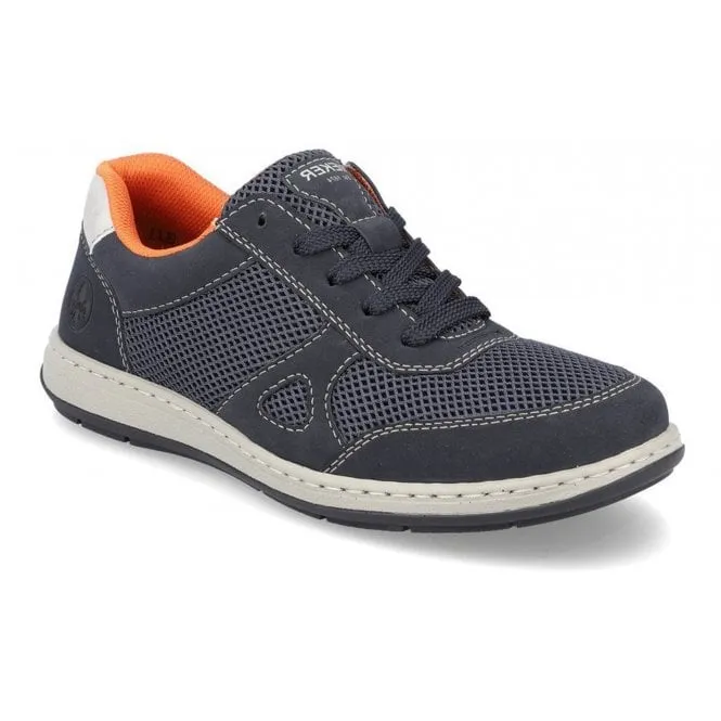 Rieker  Mens 17302-14 Blue Lace-Up Trainers