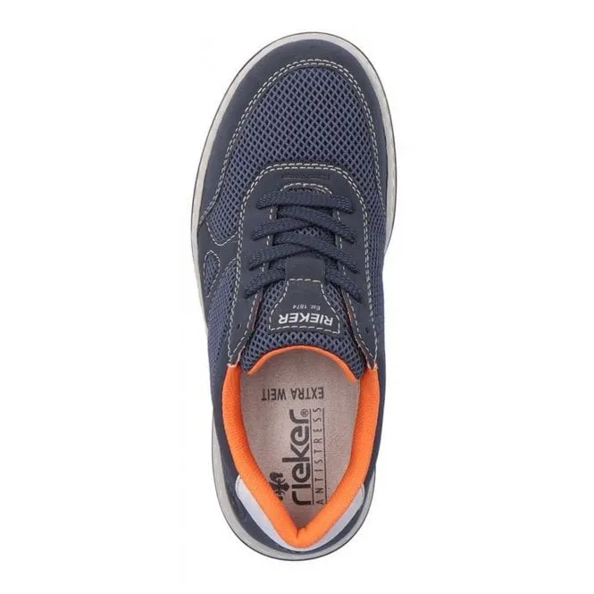 Rieker  Mens 17302-14 Blue Lace-Up Trainers