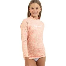 Rip Curl Script LS Girls Rash Vest - Blush