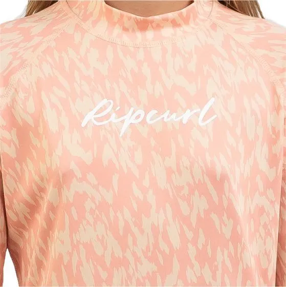 Rip Curl Script LS Girls Rash Vest - Blush