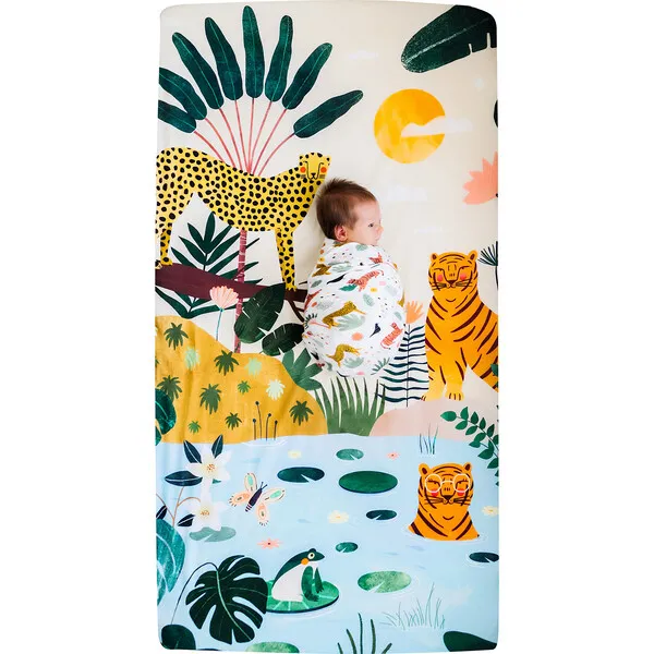 Rookie Humans Crib Sheet And Swaddle Bundle, In the Jungle