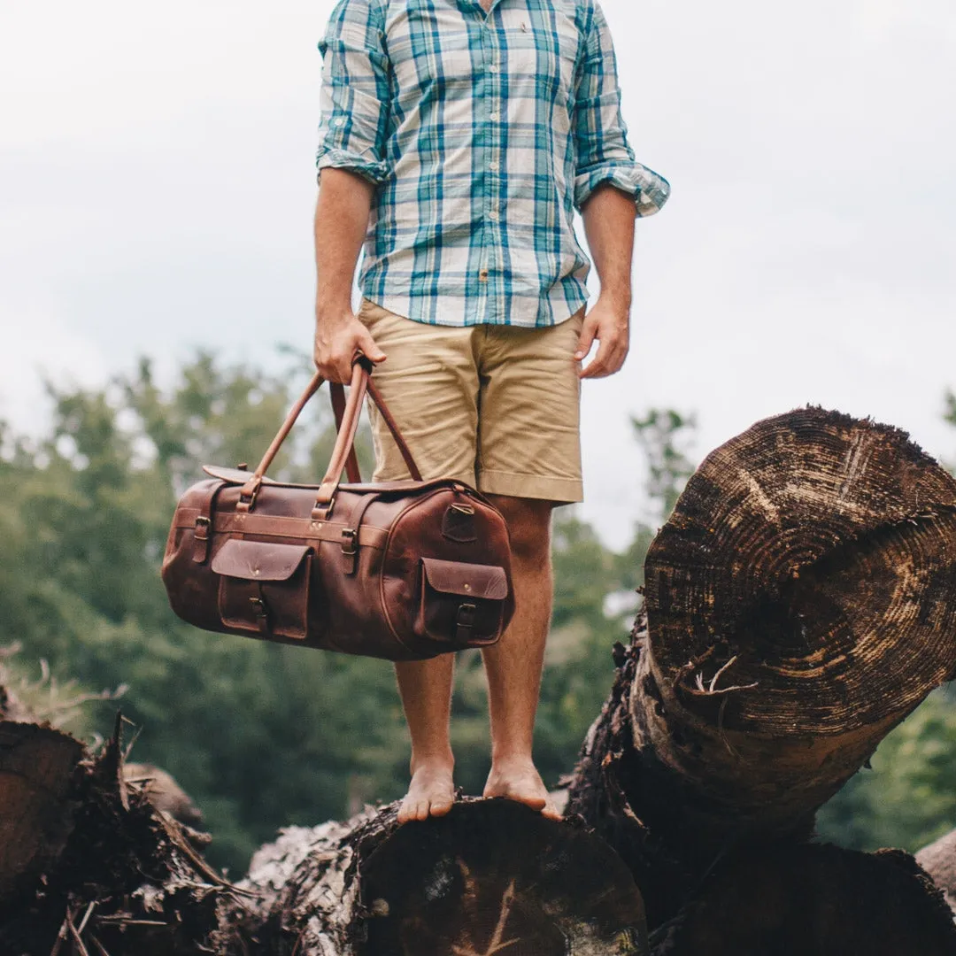 Roosevelt Buffalo Leather Travel Duffle Bag | Dark Oak