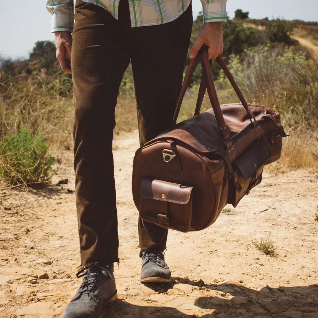 Roosevelt Buffalo Leather Travel Duffle Bag | Dark Oak