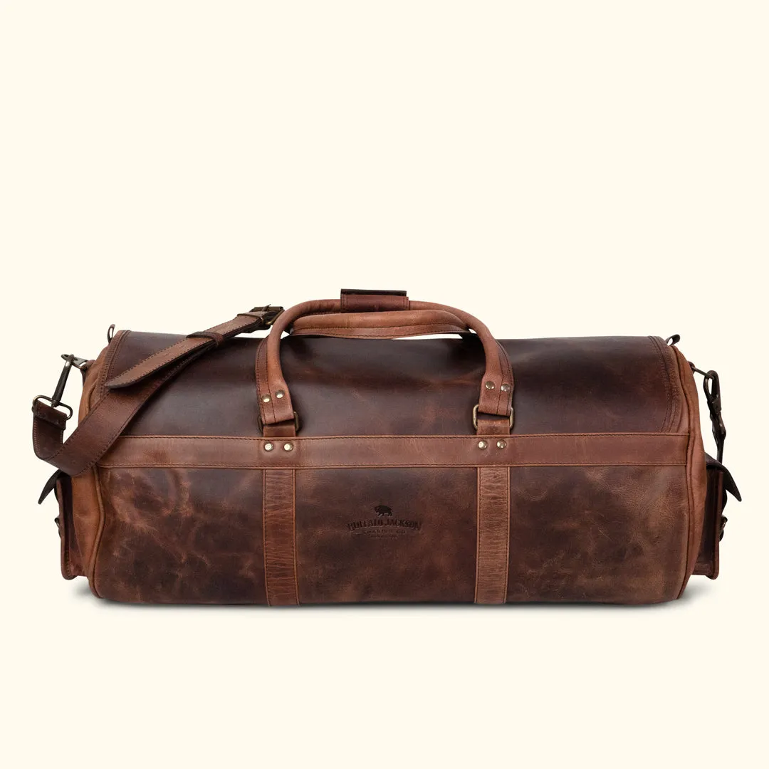 Roosevelt Buffalo Leather Travel Duffle Bag | Dark Oak