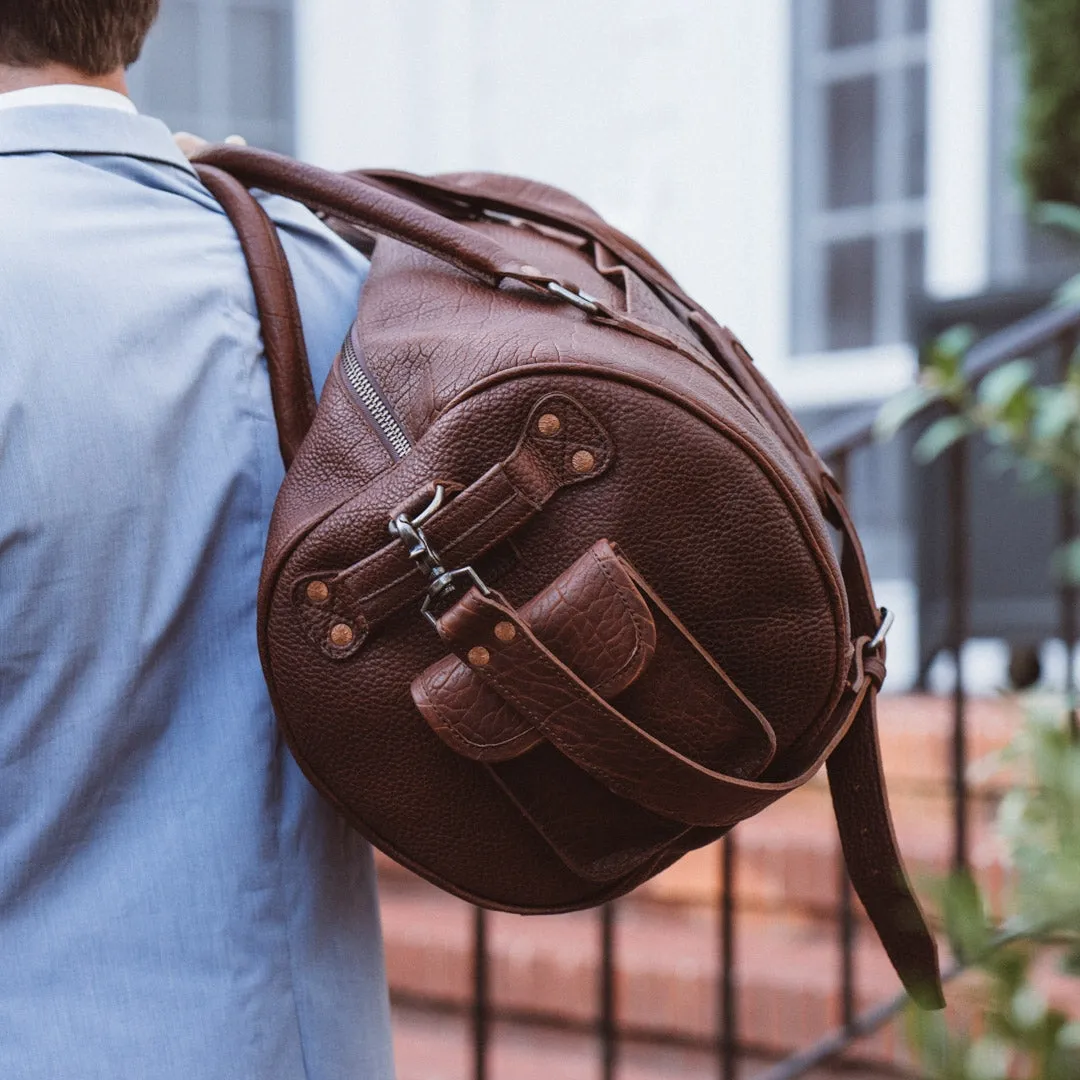 Ryder Reserve Bison Leather Travel Duffle Bag | Brown